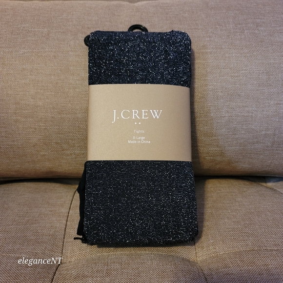 J. Crew Accessories - J Crew Black Sparkle Tights XL NWT